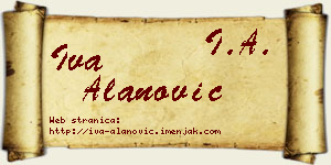 Iva Alanović vizit kartica